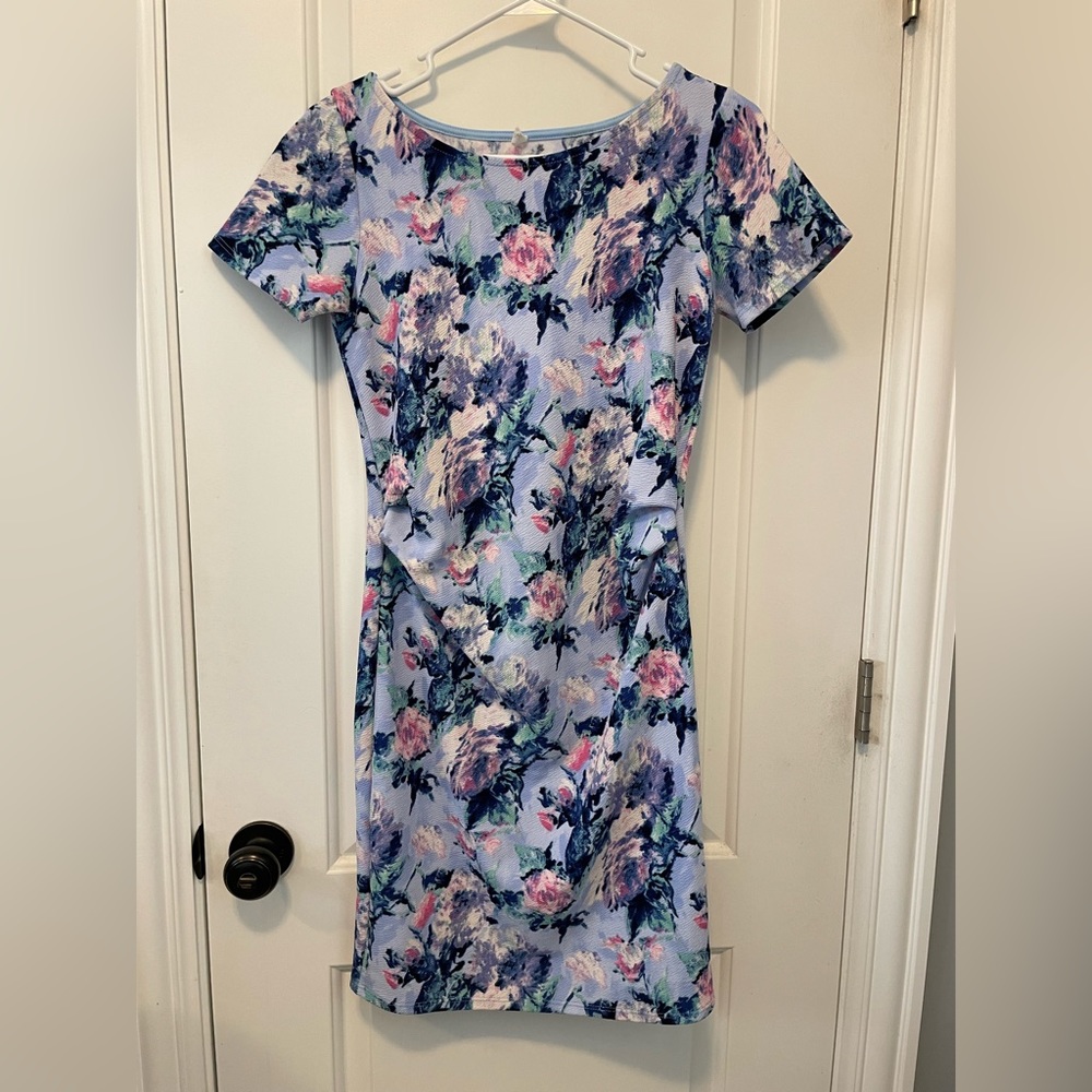 Pinkblush floral fitted maternity dress small